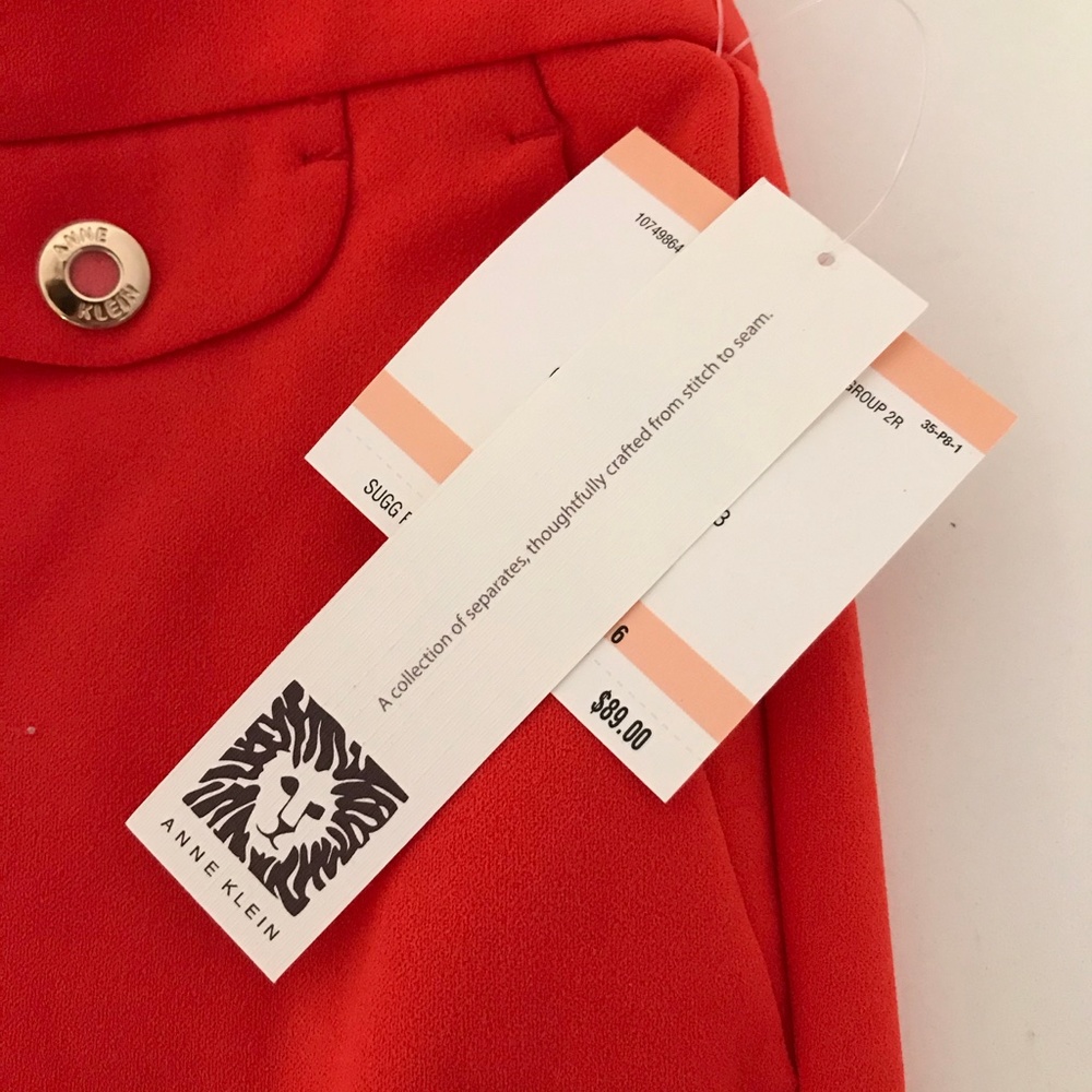 Anne Klein Poppy Red Pants - Picture 4 of 8